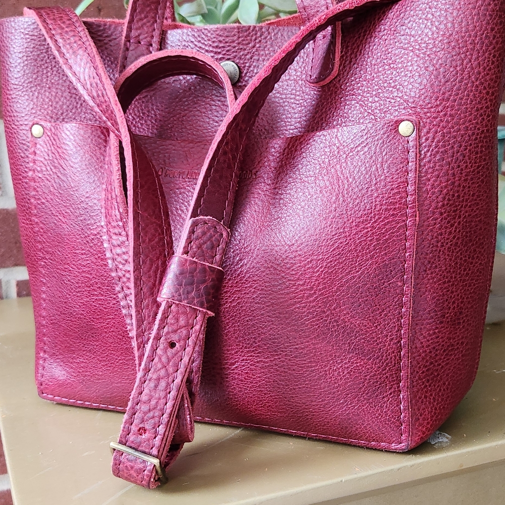 Portland Leather Red Crossbody Bag with Luxurious Sheen